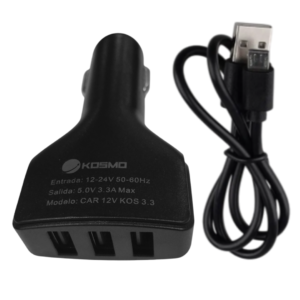 CARGADOR CELULAR KOSMO 12V - 3.3A - 3 USB