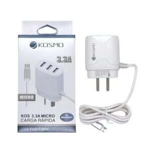 CARGADOR CELULAR KOSMO 3.3A MICRO USB