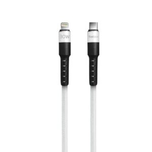 CABLE FOXBOX ROUND PRO LIGHTNING A TIPO C BLANCO