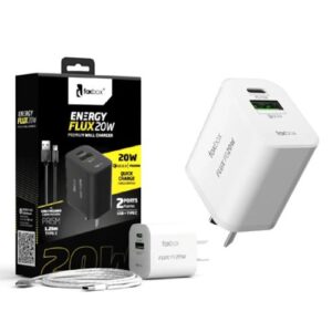 CARGADOR FOXBOX FLUX 20W BLANCO C/CABLE C PRISM