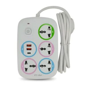 ZAPATILLA 5 BOCAS + 2 USB + 1 TIPO C + INTERRUPTOR