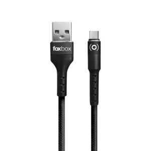 CABLE FOXBOX ROUND PRO TIPO C NEGRO 1M