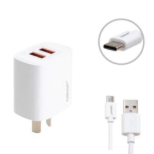 CARGADOR CELULAR FULLTOTAL 2.4A DOBLE C/CABLE